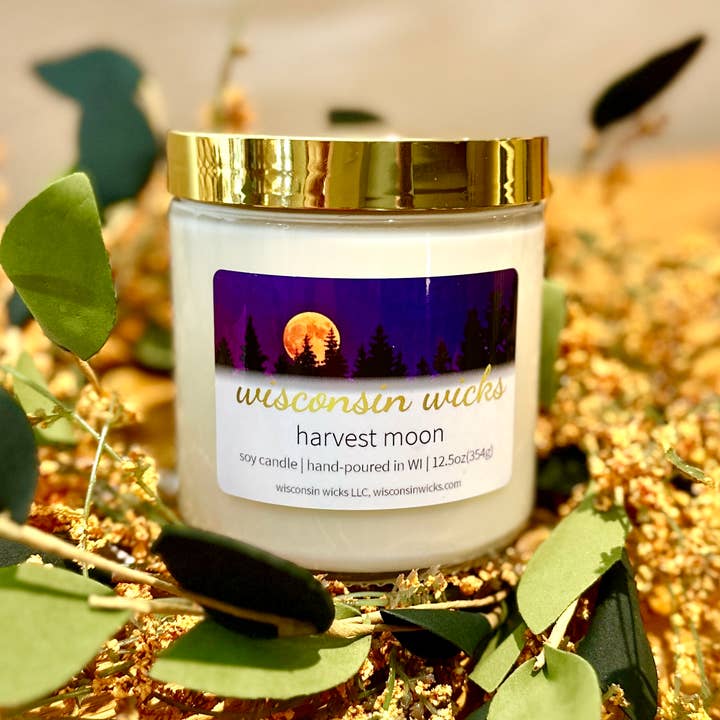 Bougie parfumée en pot de soja « Harvest Moon » automne-automne pour la vente par Wisconsin Wicks