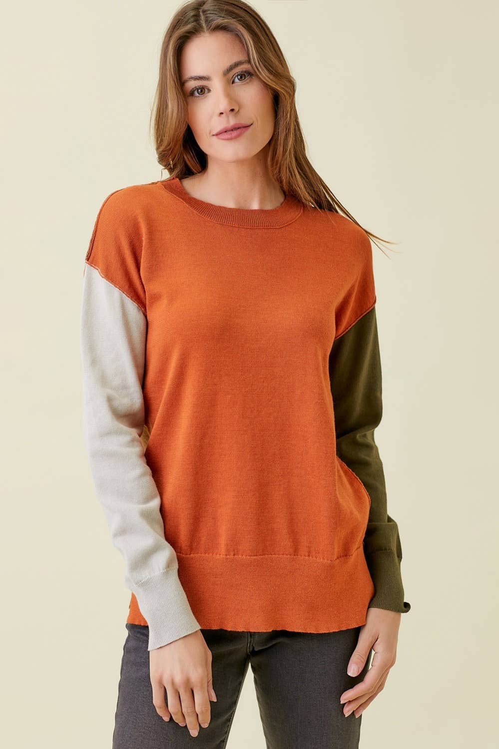 Mystree – Engroshandel Pullover - Dame – 57638 Color Block Pullover Sweater1