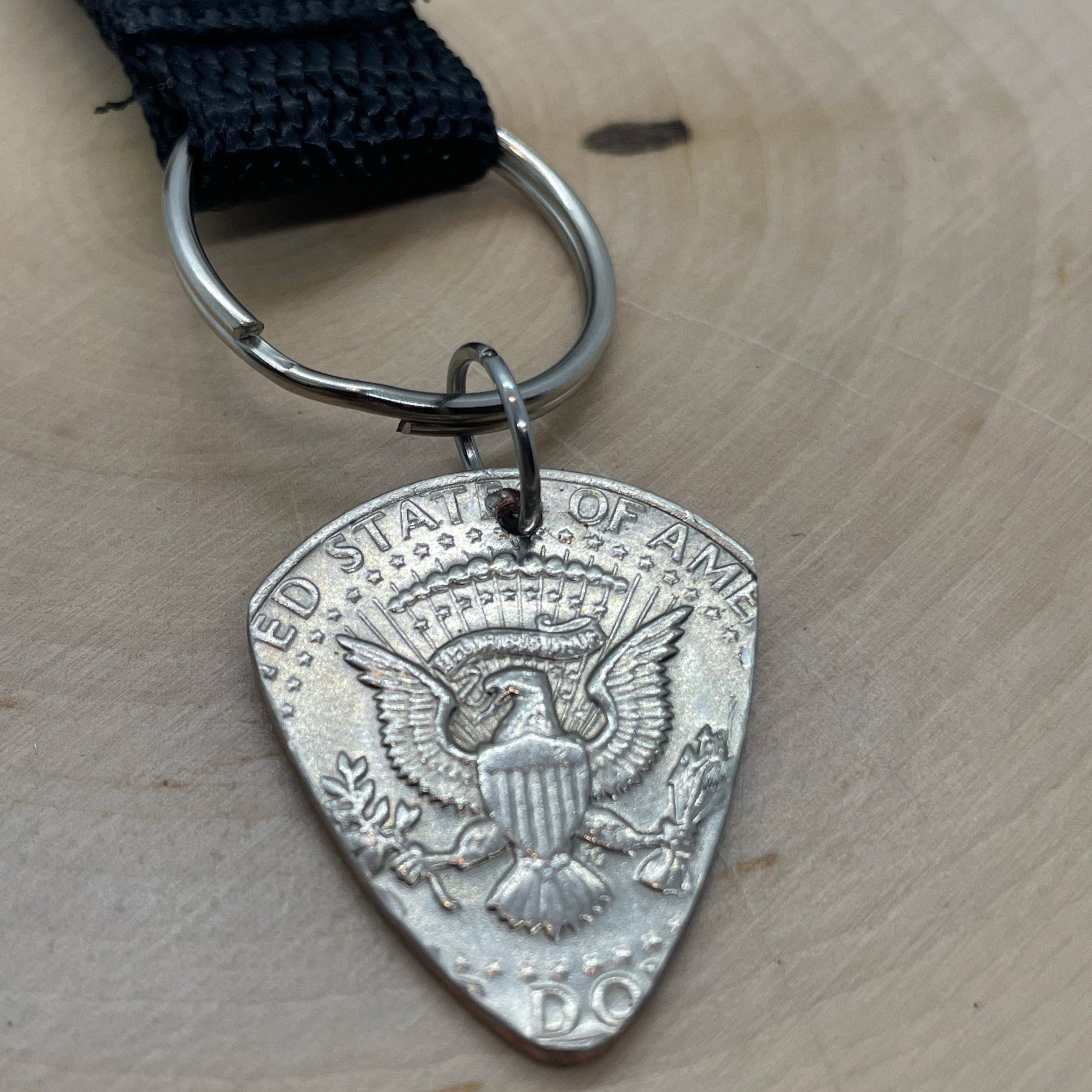 Mountainstruck Coin Rings and Jewelry - Wholesale Keychain - Unisex - Guitar Pick U.S. Half Dollar Keychain0
