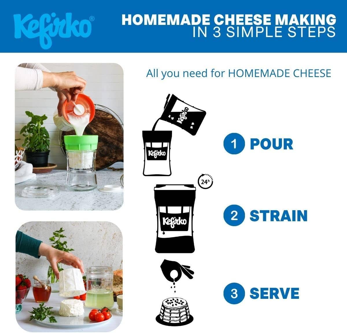 Kefirko – wholesale Kitchen tool/gadget – Kefirko Cheese Maker16