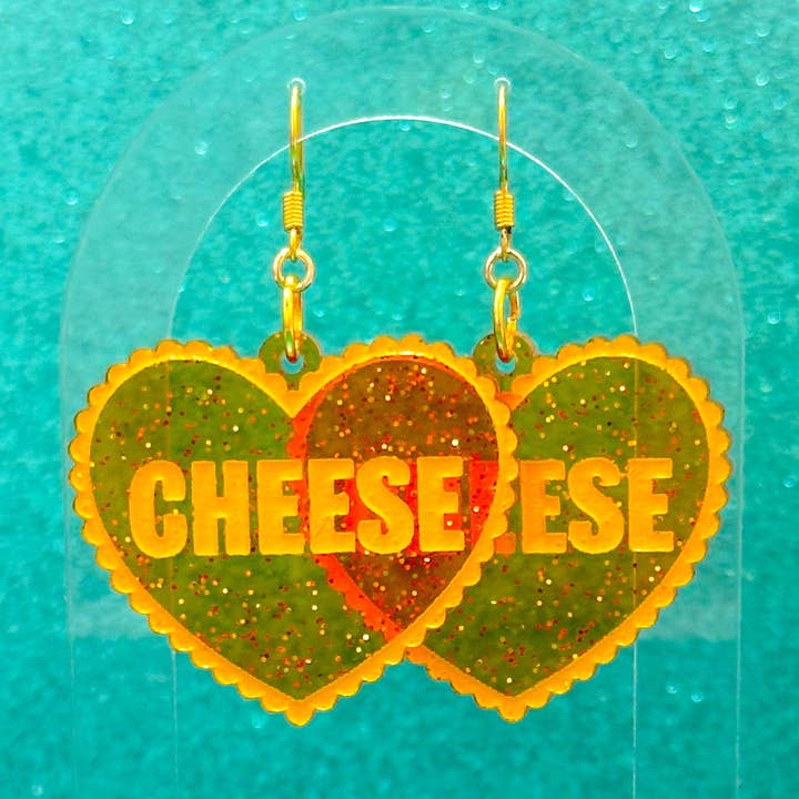 Brincos Coração de Queijo por atacado de The Big Happy Jewelry Co