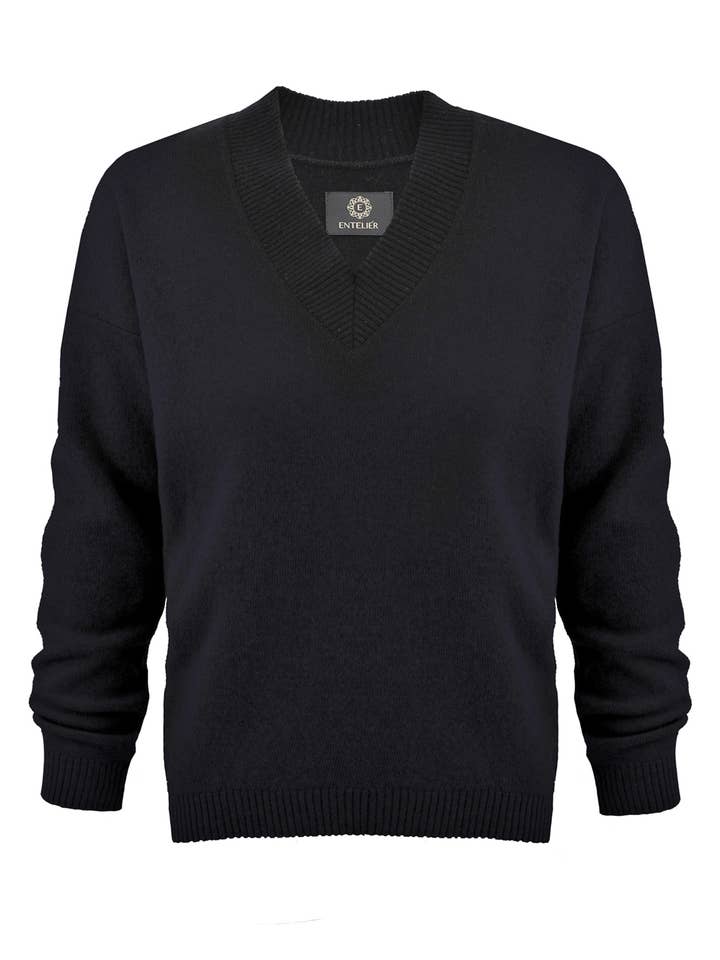 Cashmeretröja Svart för wholesale av Entelier