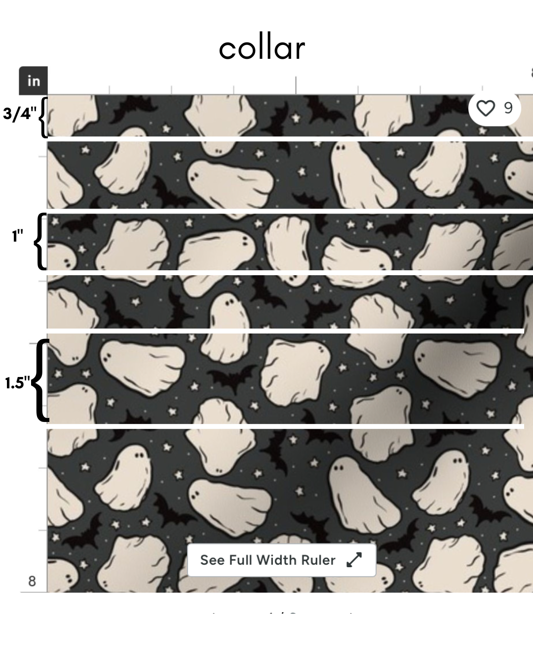 K and M Collars - Wholesale Pet Collar - Dog - White Ghosts on Black Halloween Dog Collar, Spooky, Fall3