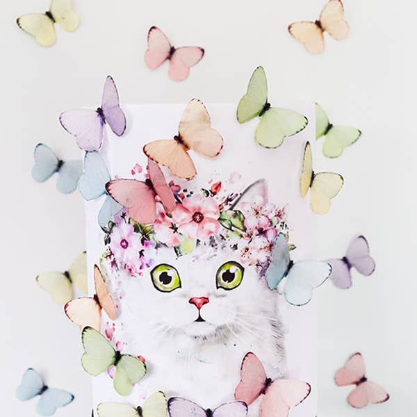 Crystal Candy Unique Cake Decorations - Vendita all'ingrosso Topper per torte/cupcake - Farfalle in wafer commestibile Crystal Candy - Sogno0