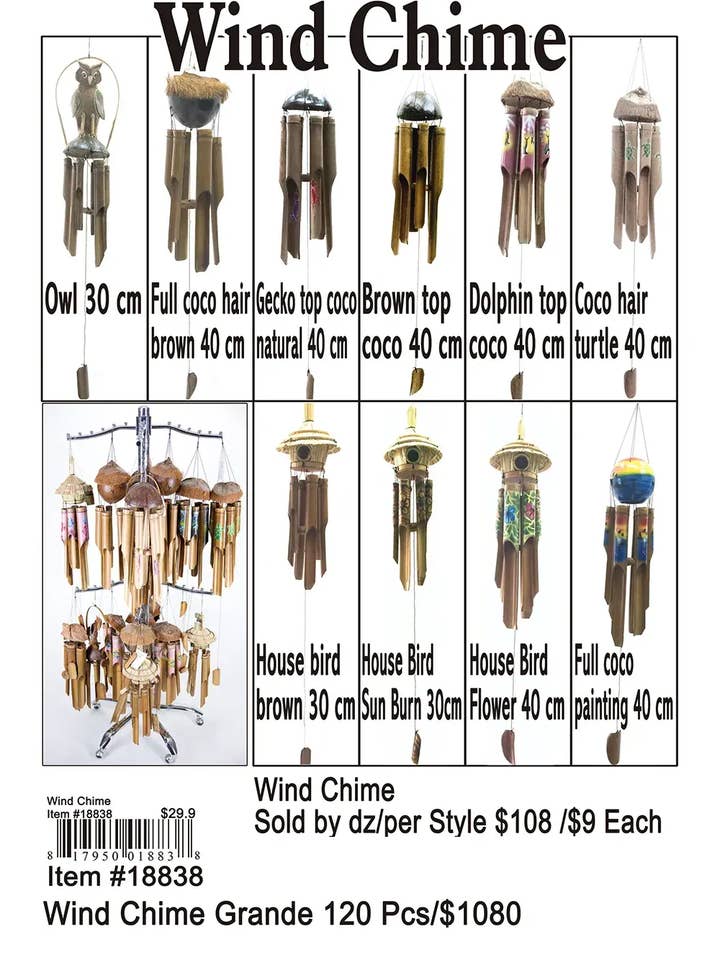 Wind Chimes 120 Pcs . for wholesale by Puka Creations