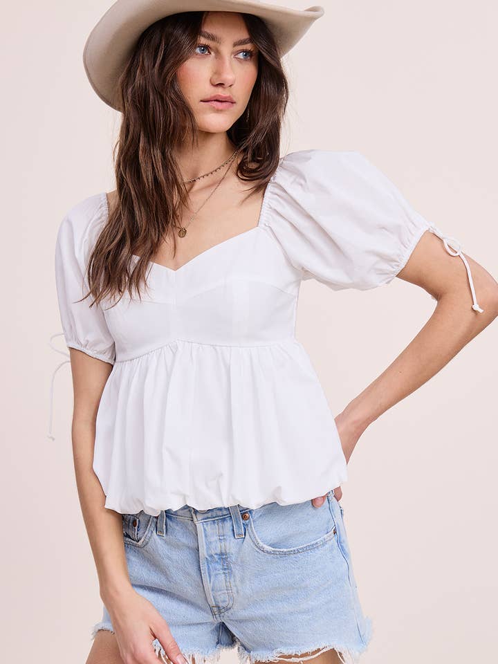 Blusa de Popelina Estilo Balão por atacado de Ultramarine