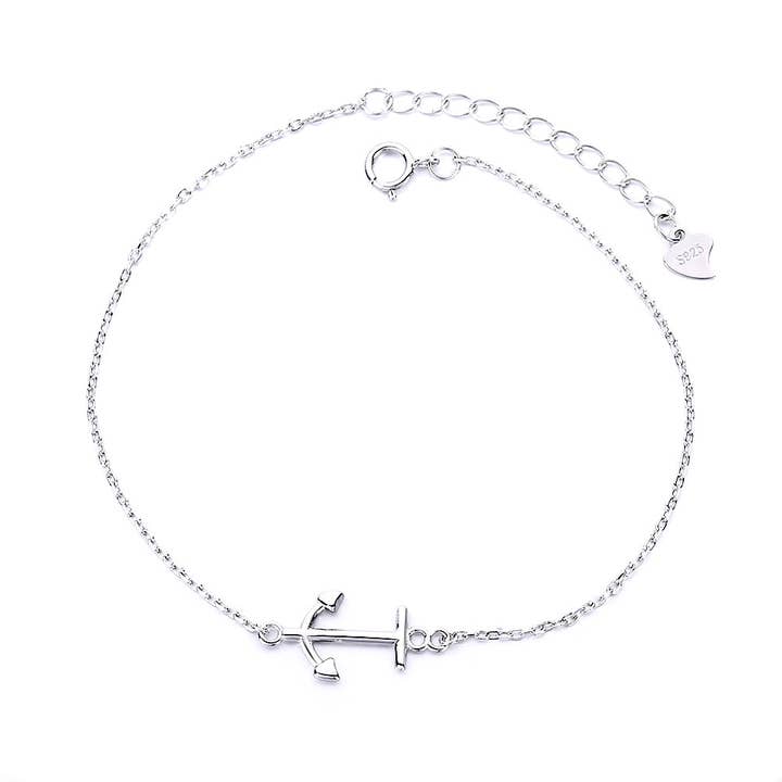 18K White Gold Nautical Anchor Bracelet for wholesale by Amy and Annette