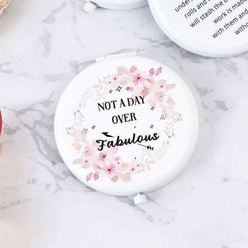 Dipped Shop - Wholesale Compact Mirror - White Letter Mini Portable Makeup Mirror DP25F4111