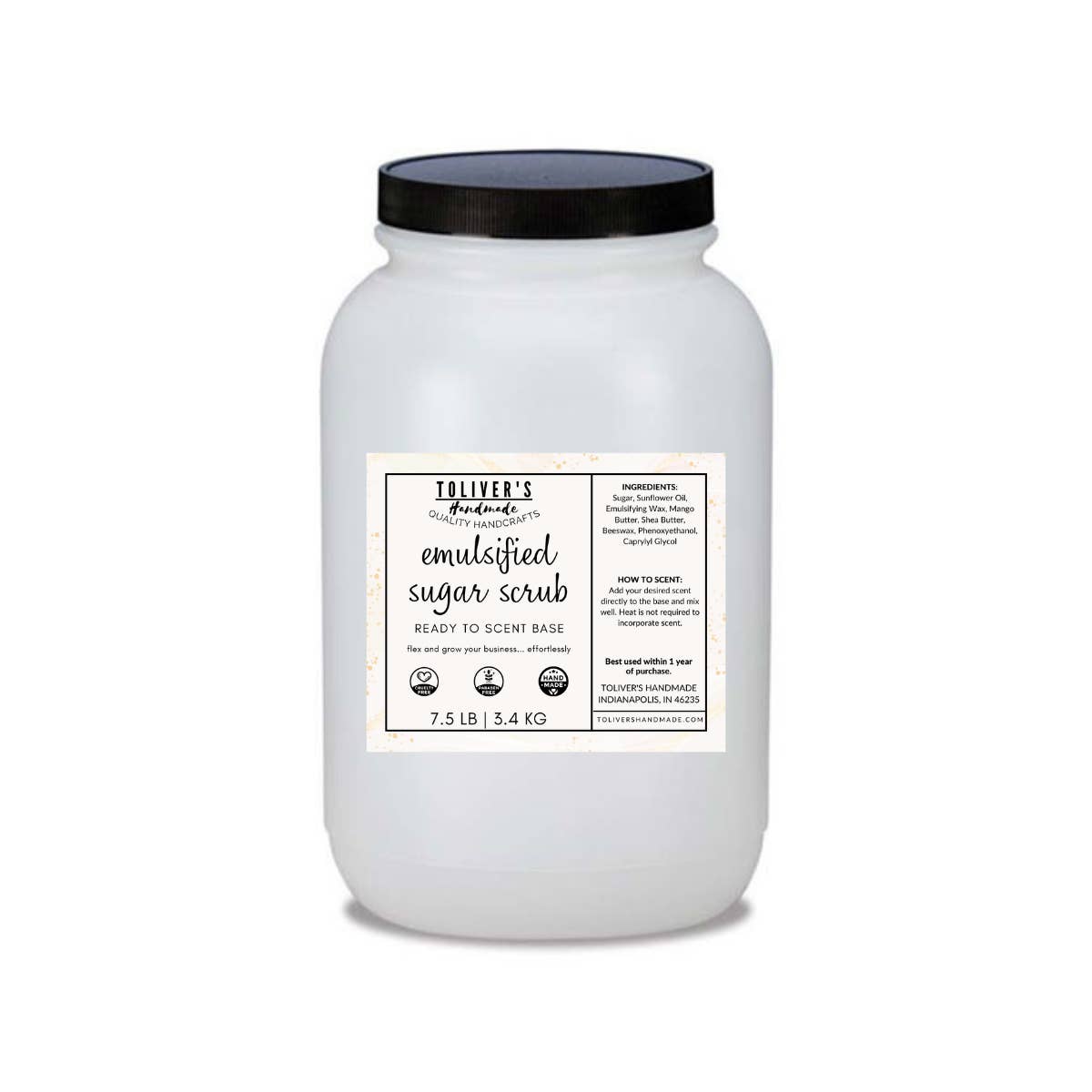 Toliver's Handmade - Vente Gommage/exfoliant pour le corps - Base de gommage au sucre émulsionné en vrac - Choose Scent