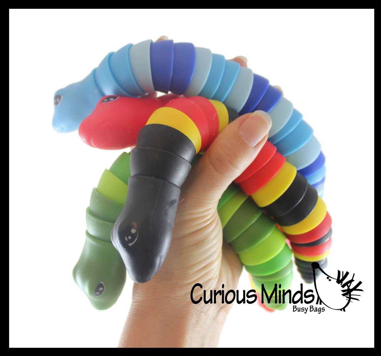 Curious Minds Toys - Venta al por mayor Pelota antiestrés - Niños - 1 serpiente articulada grande, menea, inquieta, articulada, en movimiento8
