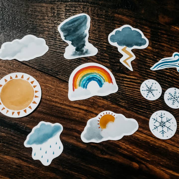 Stephanie Hathaway Designs - Wholesale Sticker - Weather Sticker Pack, Set of 11 Matte Vinyl Stickers2