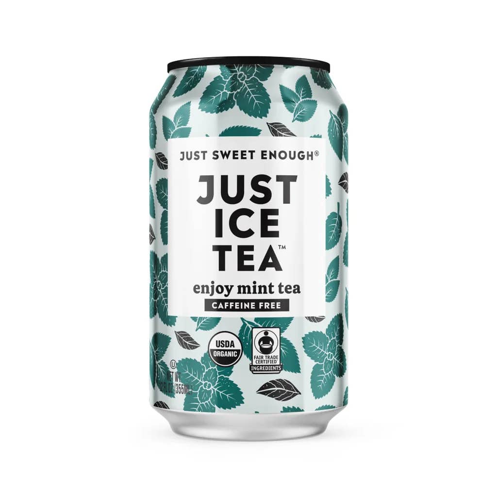 EcoQuality - Wholesale Iced Tea - 12oz Just Ice Tea Enjoy Mint Flavor Refreshing Cans Pack of 12
