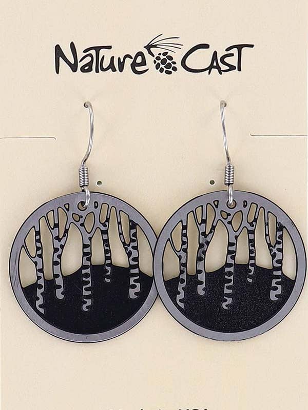 21169 Earring Dangle Aspen Trees Cutout for wholesale by Nature Cast
