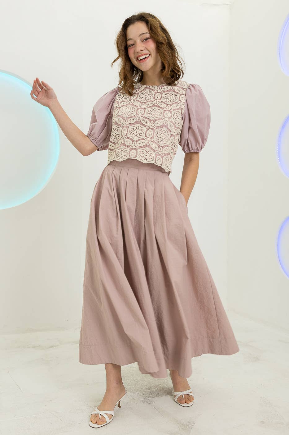 Heyson - Wholesale Skirt - Women's - JOS1020 Elegant Pleated Midi Skirt4