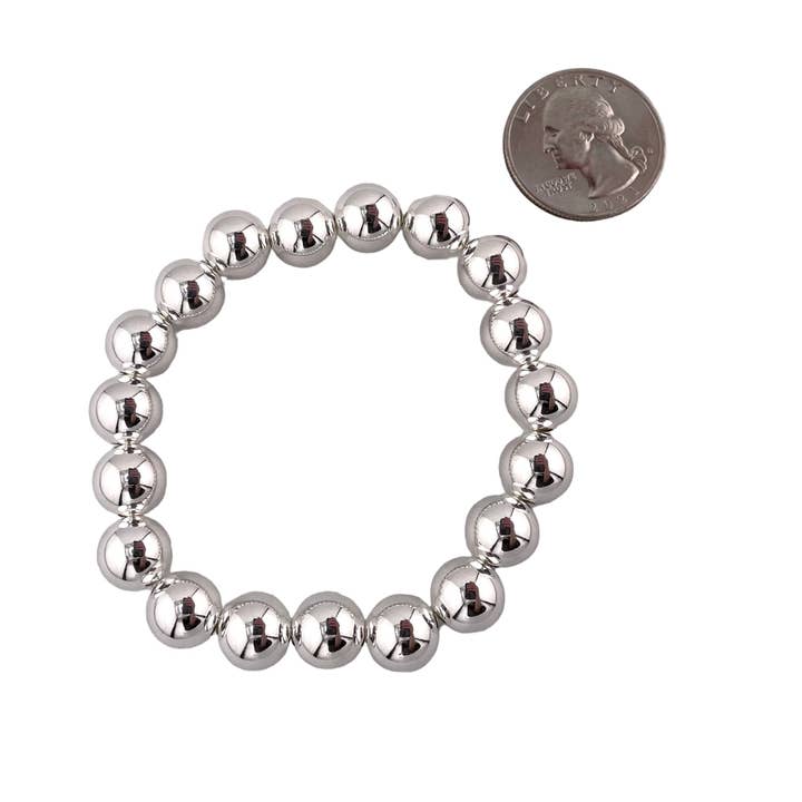 Select Lines - Wholesale Beaded Bracelet - Bead Stretch Bracelet Sterling Silver Available in 3mm to 12mm9
