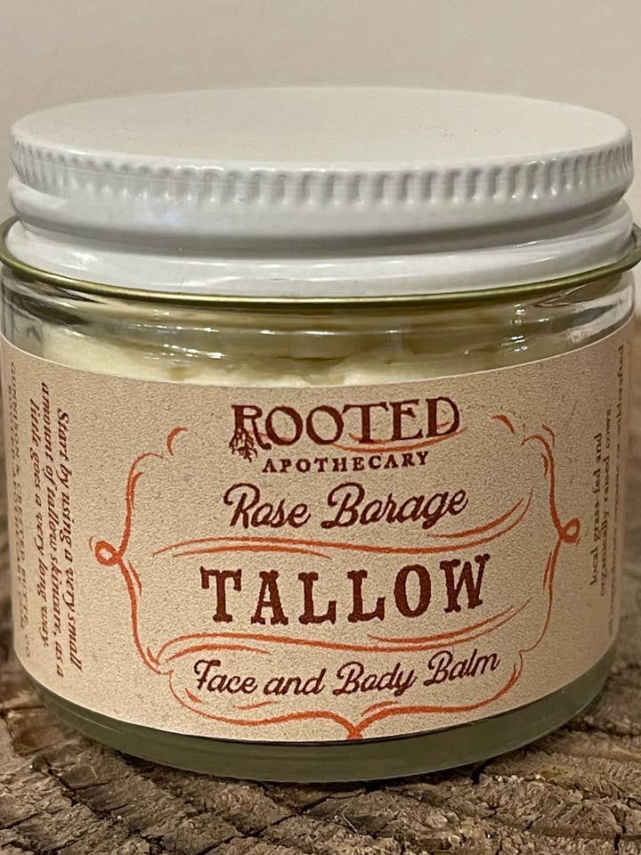 Baume pour le visage et le corps à la rose bourrache pour la vente par Rooted Apothecary