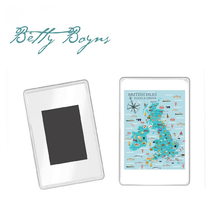 Koelkastmagneet Eten & Drinken Britse Eilanden voor wholesale door BETTY BOYNS MAPS