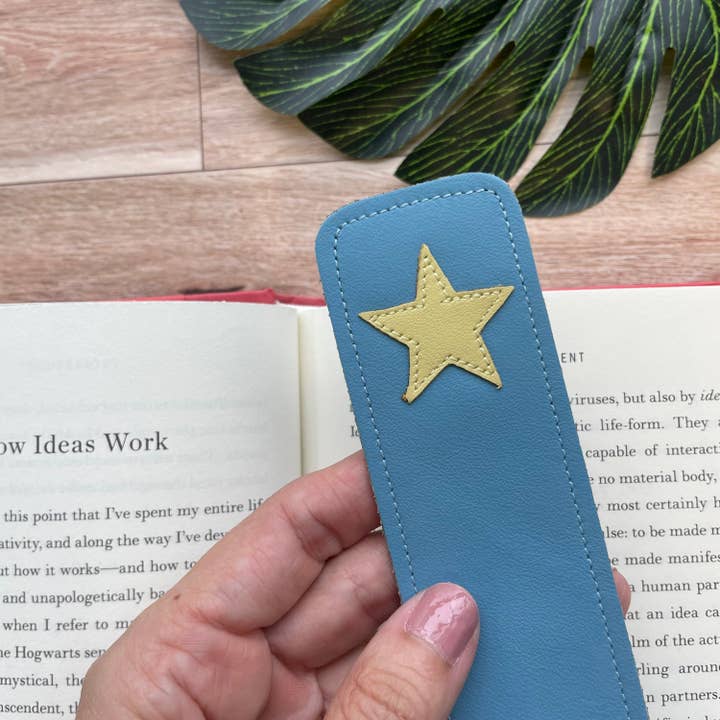 Leather Bookmark With Leather Star Applique Design on It for wholesale by Mally Designs