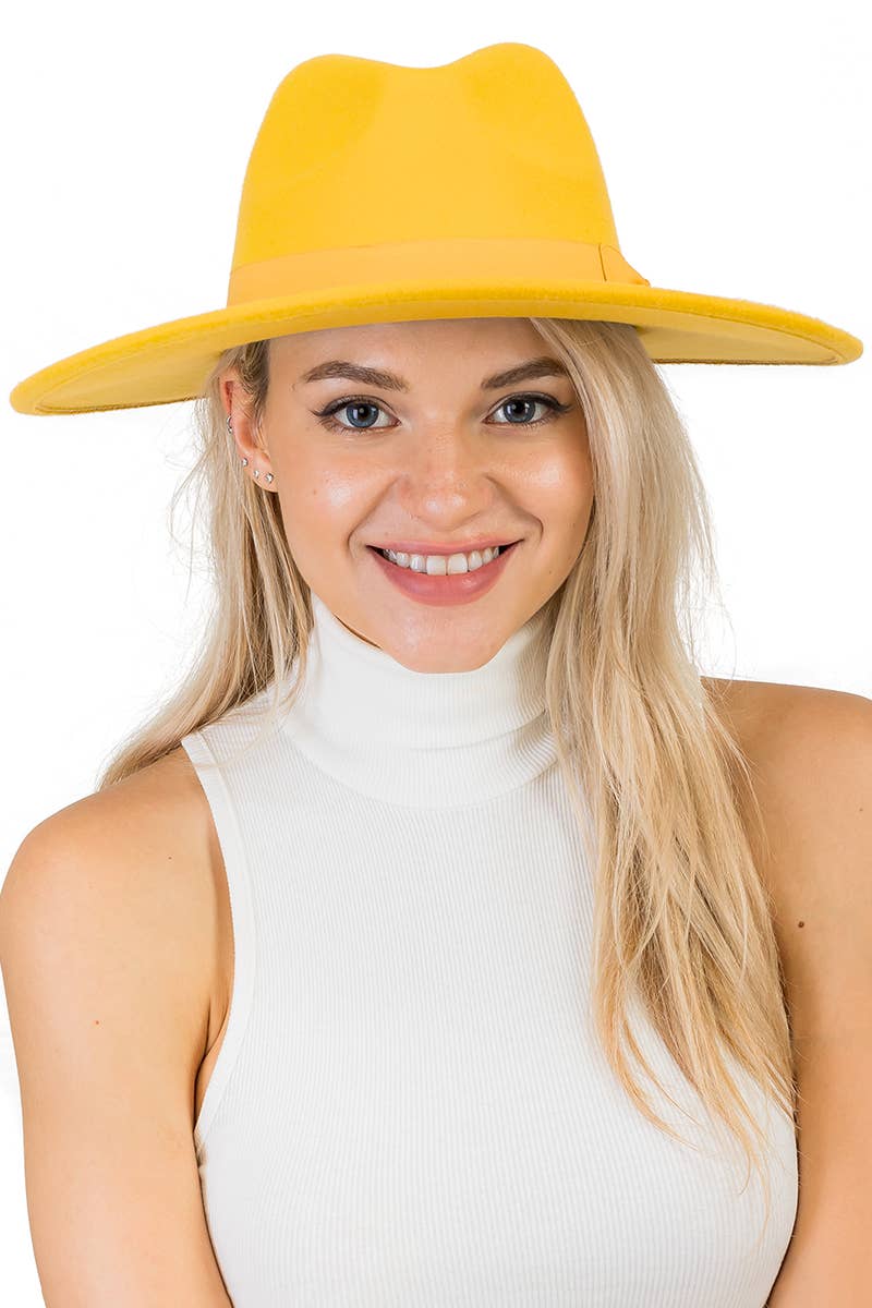 Cap Zone - Vente Chapeau en feutre – unisexe - Chapeau d'éleveur en feutre monochrome à large bord et nœud plat17