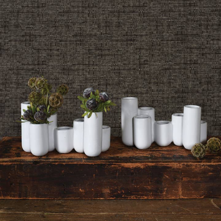 HomArt - Wholesale Vase - Luna Ceramic Bud Vase Cluster - Matte White3