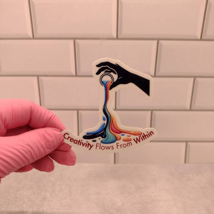 Dancing Dolphin Crafts - Wholesale Sticker - Resin Artist Sticker - Inspirational Artisan Sticker