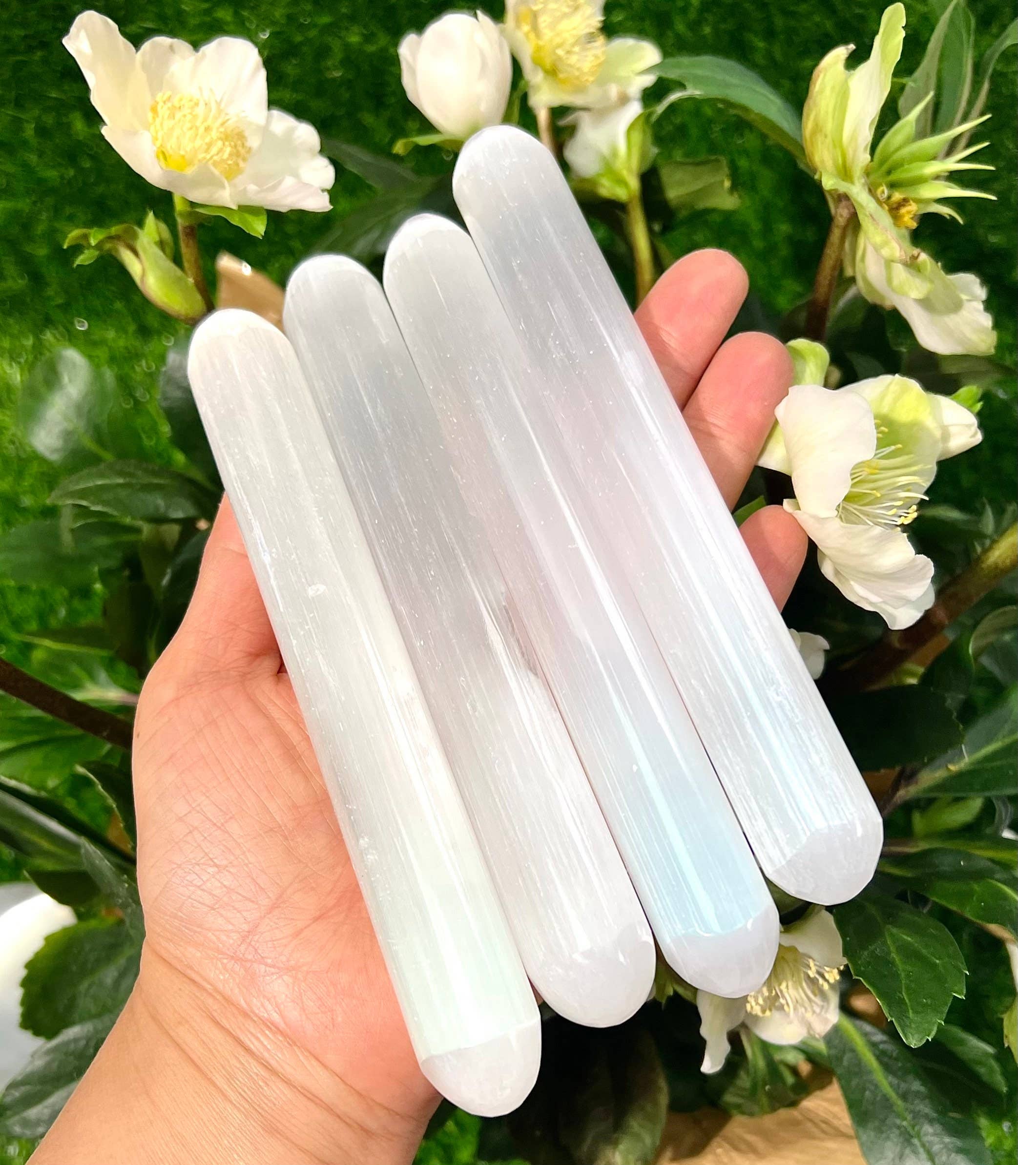 KayleeNYC – wholesale Andlig sten/kristall – Naturlig selenit även känd som satin spar massagestav6