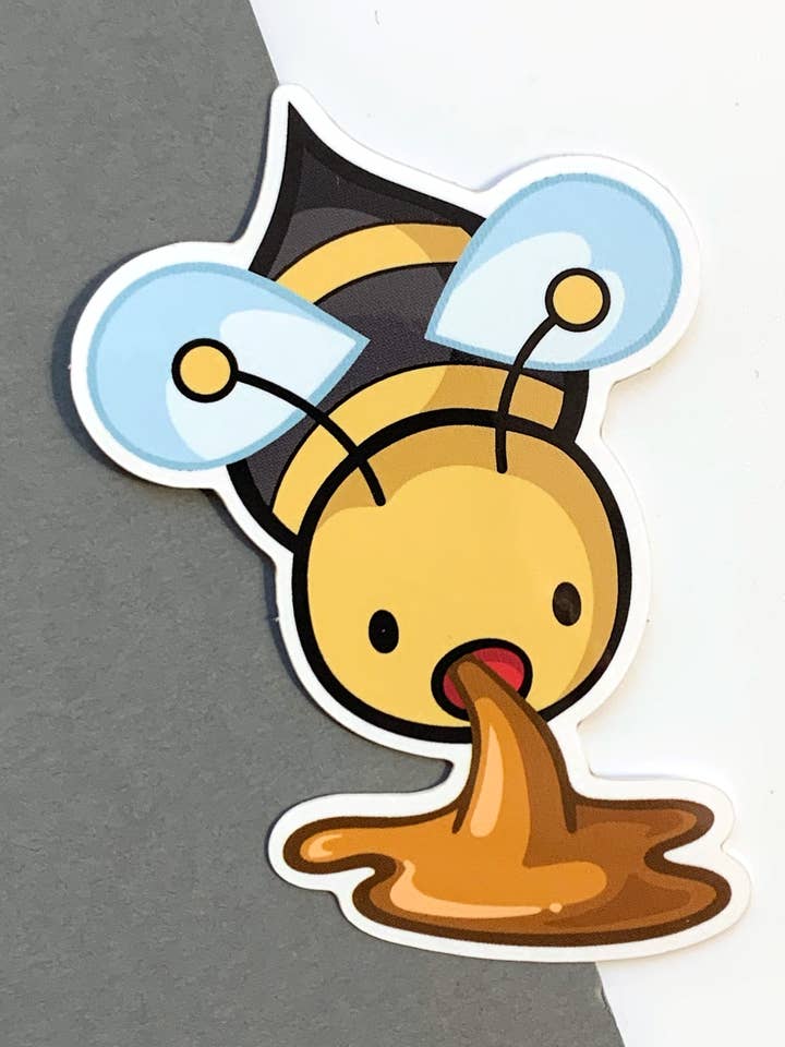 bee barf vinyl sticker for wholesale by rose & roo