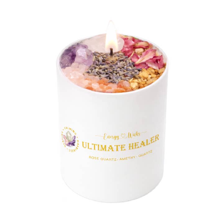 ULTIMATE HEALER CRYSTAL CANDLE for wholesale by Energy Wicks