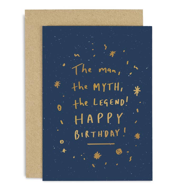 Man Myth Legend Birthday Copper Card for wholesale by Old English Company