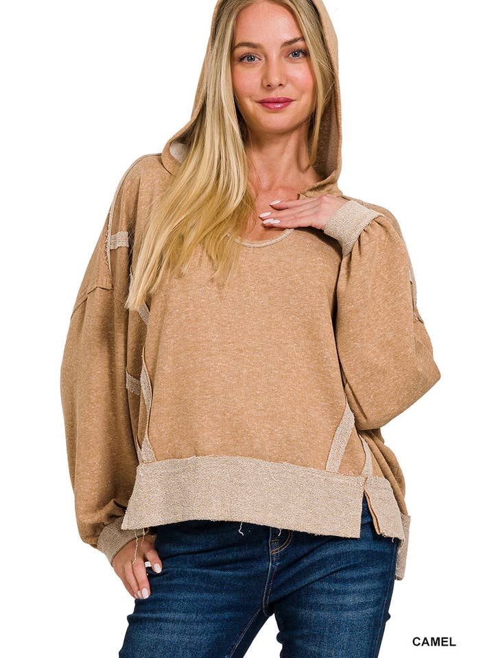 42POPS – Großhandel Sweatshirt – Damen – ...Sweatshirt-Hoodie mit sichtbarer Naht1