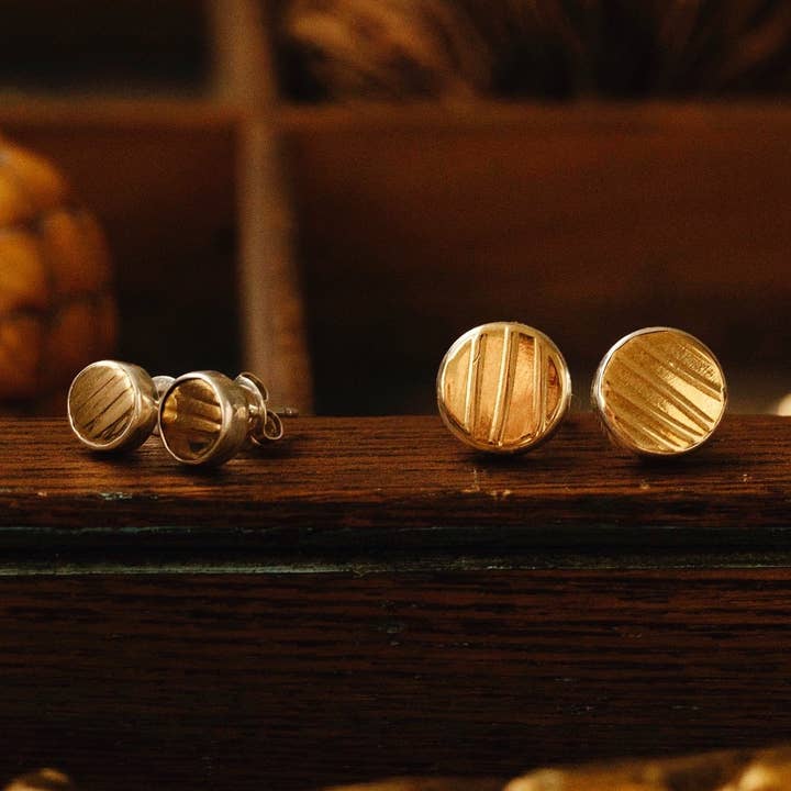 Mozzafiato Stud Earrings - Brass for wholesale by Martini Metal Craft