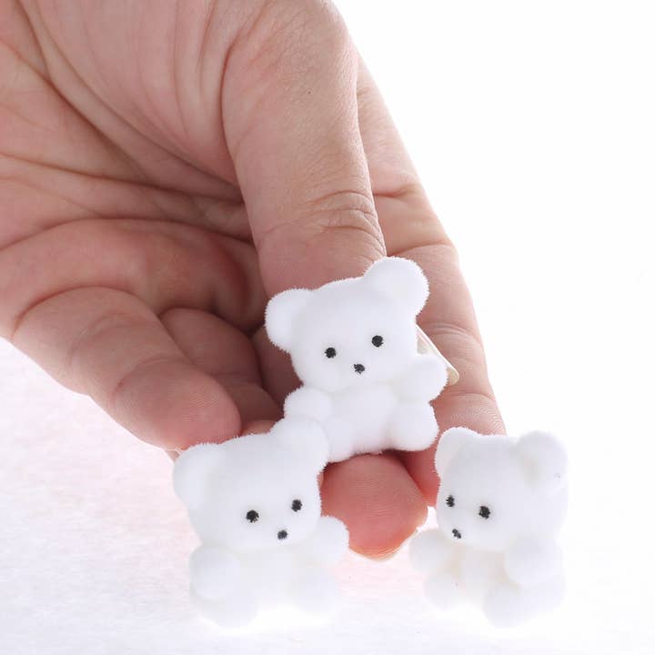 Factory Direct Craft - Wholesale Decorative tabletop object - 1" Miniature White Flocked Teddy Bears (Bag of 12)4