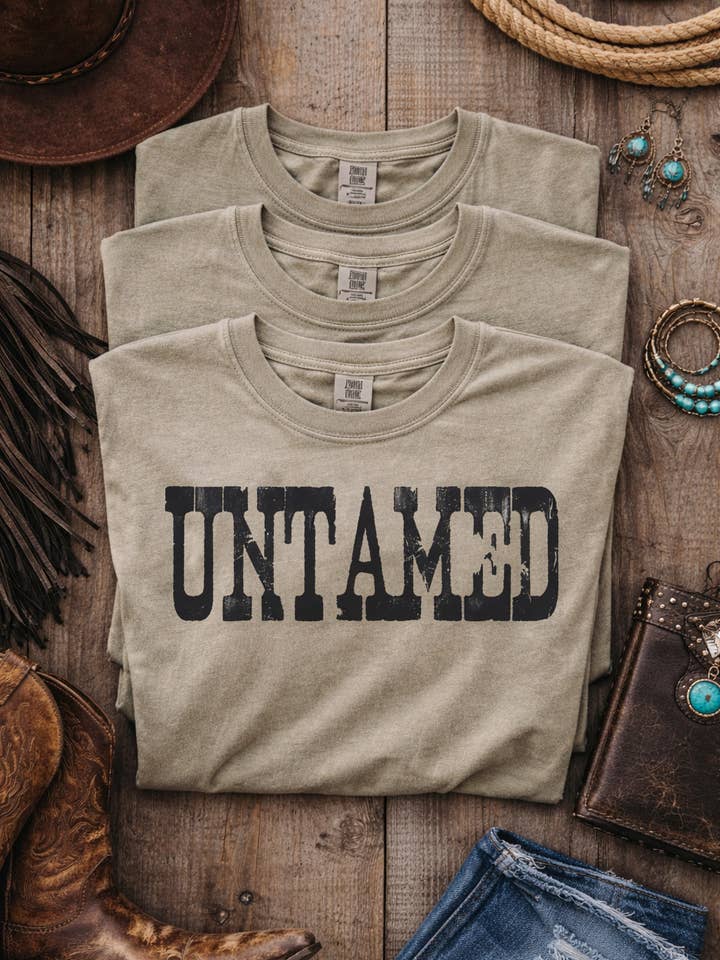 UNTAMED Graphic Tee – Comfort Colors Sandstone for wholesale by Rust + Stitch