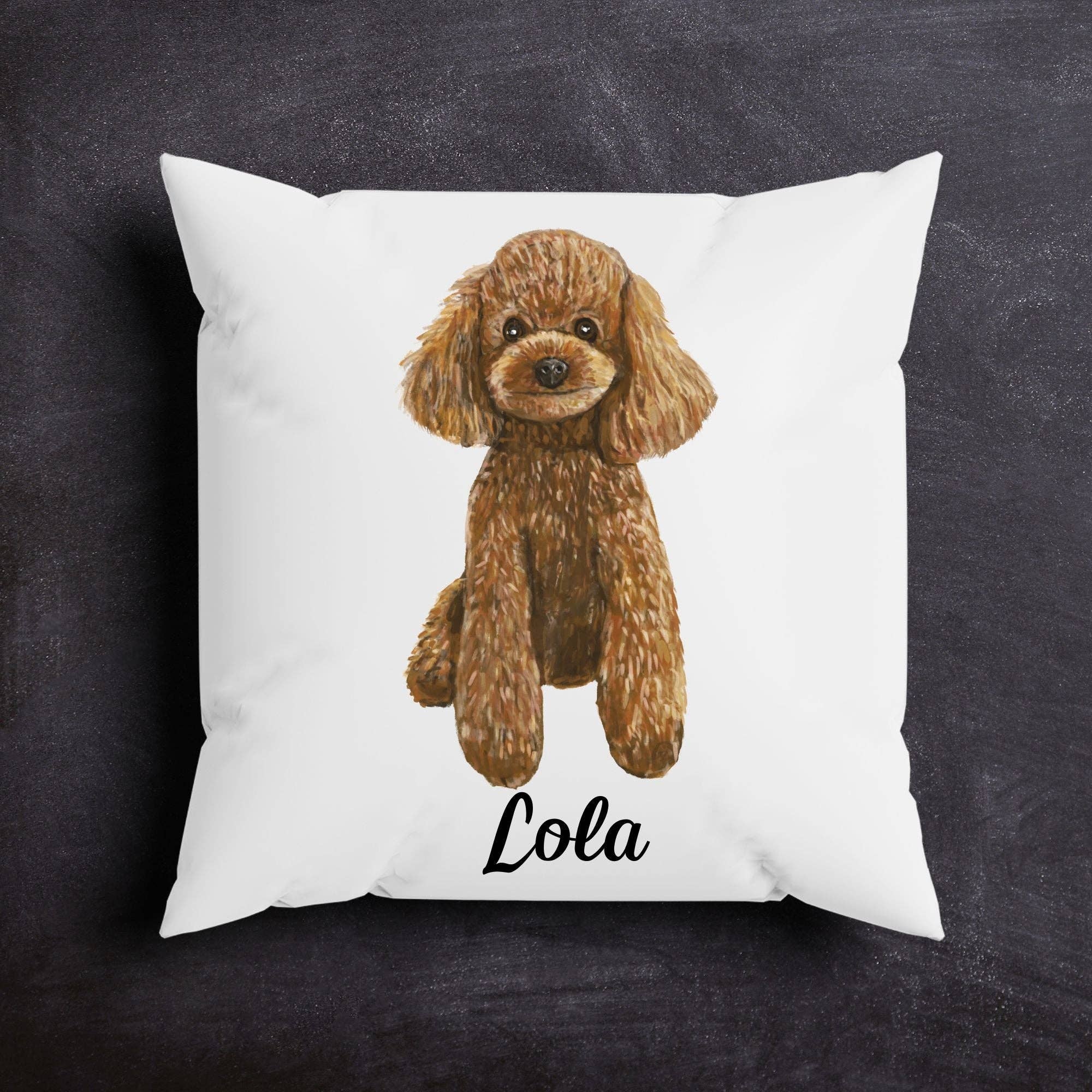 MerikaArt - Wholesale Throw/Decorative Pillow - Poodle Pillow Brown Dog Lovers Gift1