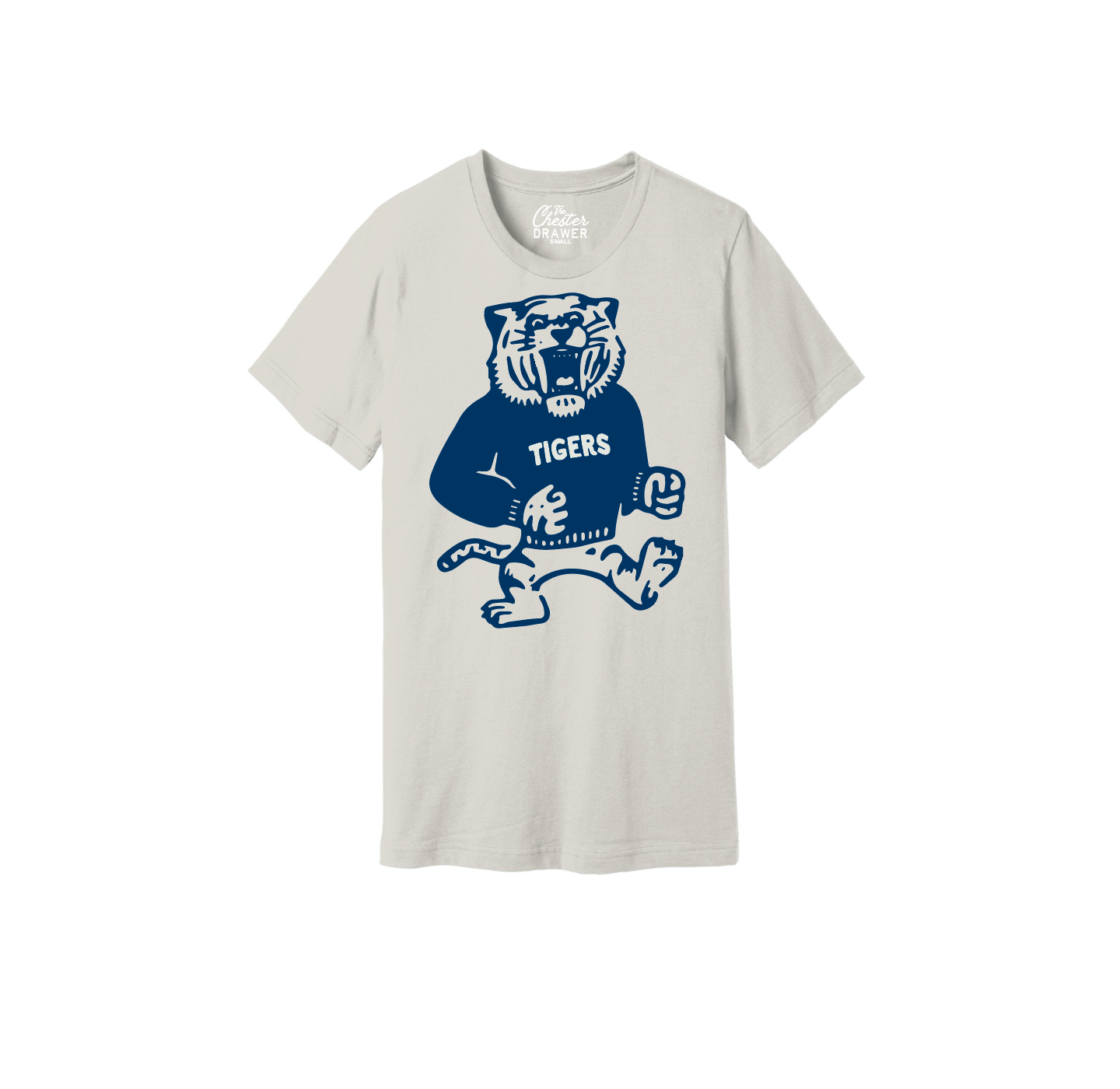 The Chester Drawer - Vendita all'ingrosso Maglietta serigrafata - Unisex - Vintage Tiger Orange + Navy6