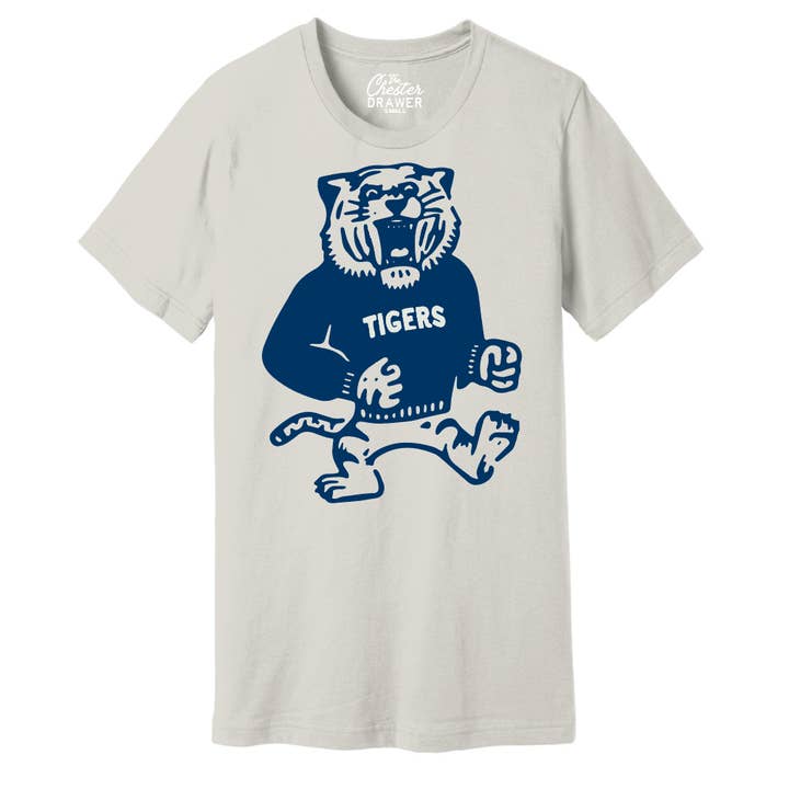 The Chester Drawer - Wholesale Screen Printed T-Shirt - Unisex - Vintage Tiger Orange + Navy6