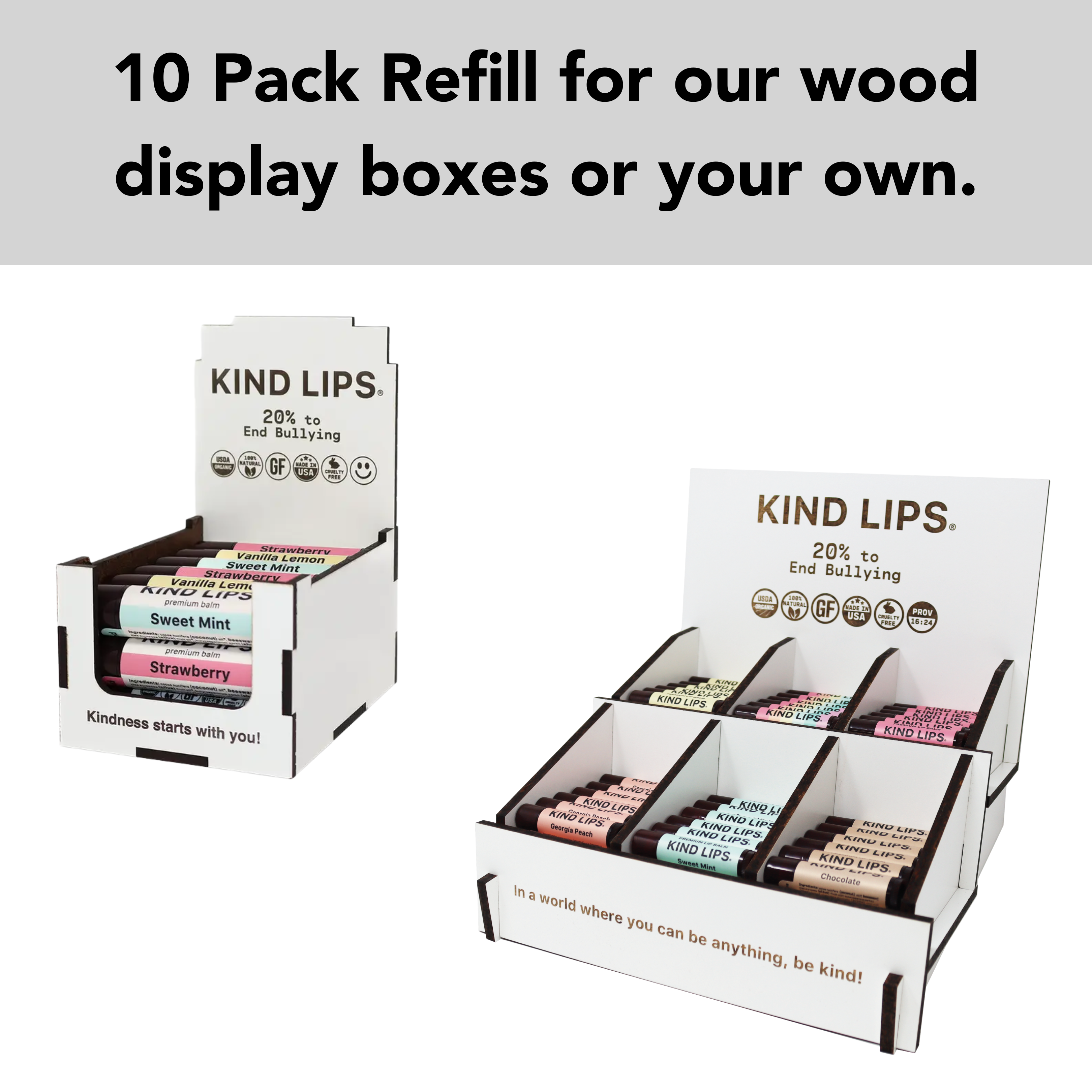 Kind Lips - Wholesale Lip Balm - Unscented Lip Balm, Organic, Natural, Clean, 10 Pack Gentle4