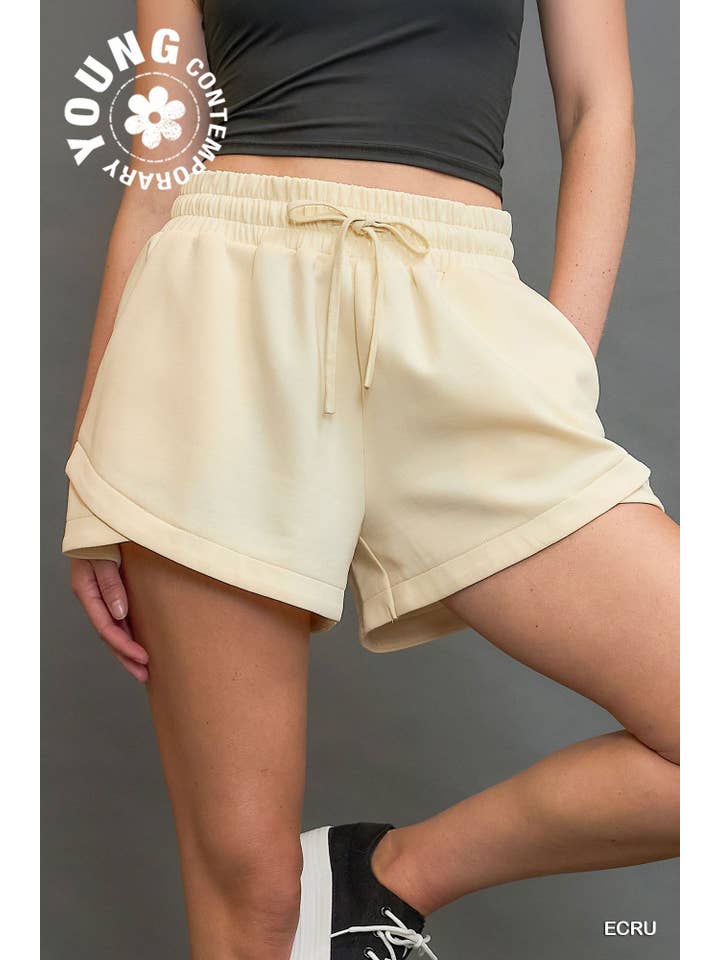 Vanilla Monkey - Wholesale Shorts - Women's - Criss Cross Hemline Luxeknit Sweatshorts