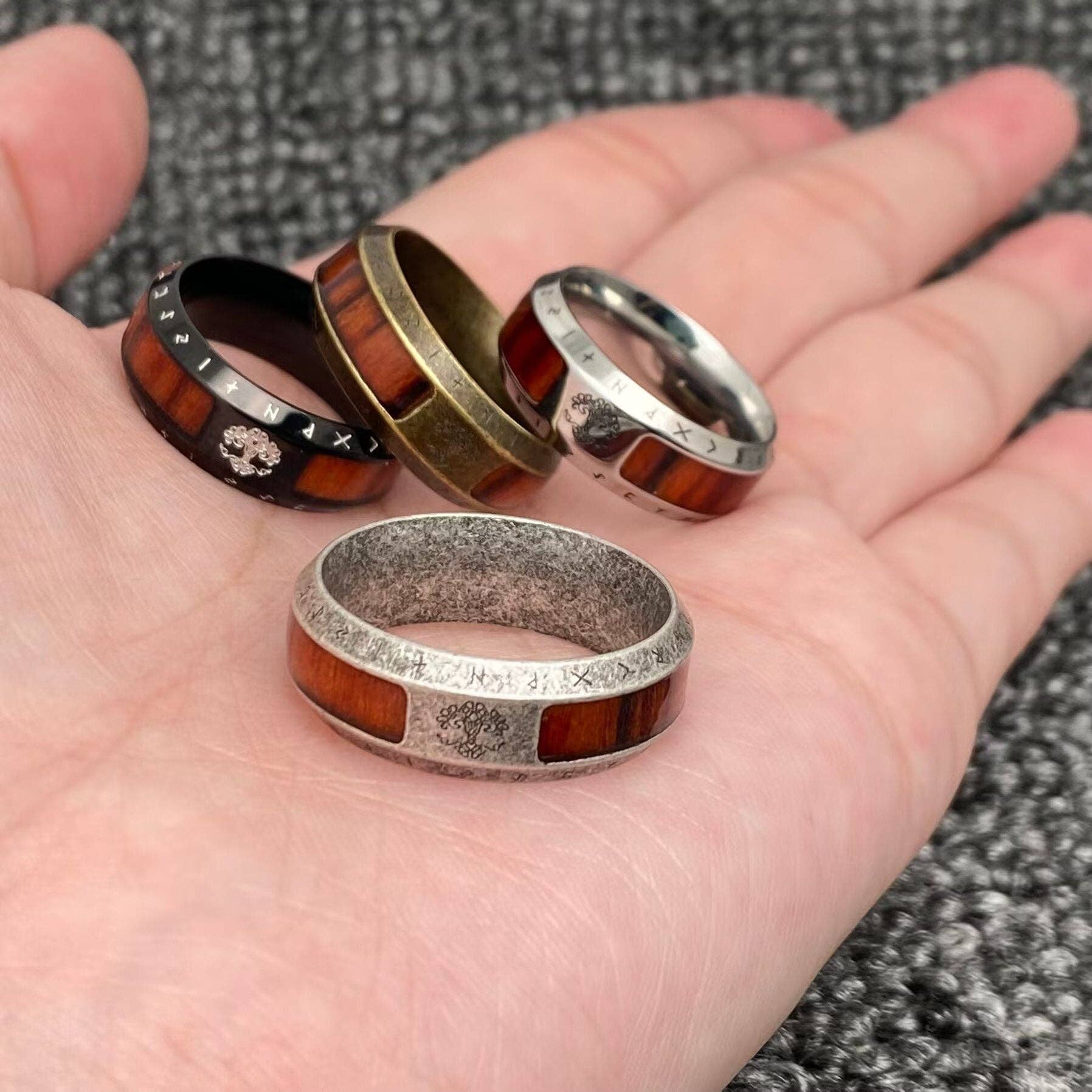 Mio Queena – Anel de banda por atacado – Anel Vintage Viking árvore da vida com runas em aço inoxidável -MJ/MR5