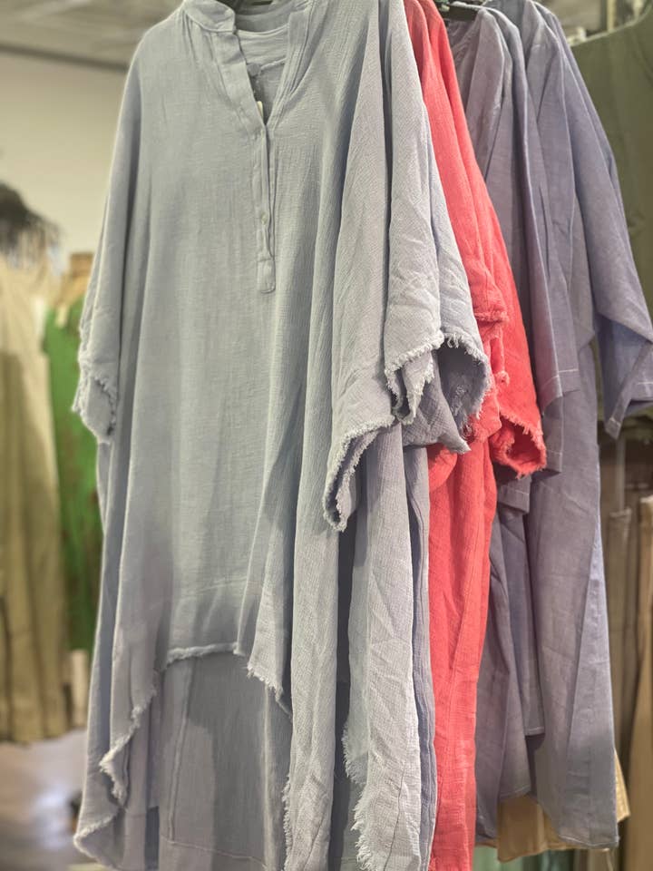 High-Low Tunic Top in Mesh Linen for wholesale by LeParisPetit by I Love Linen