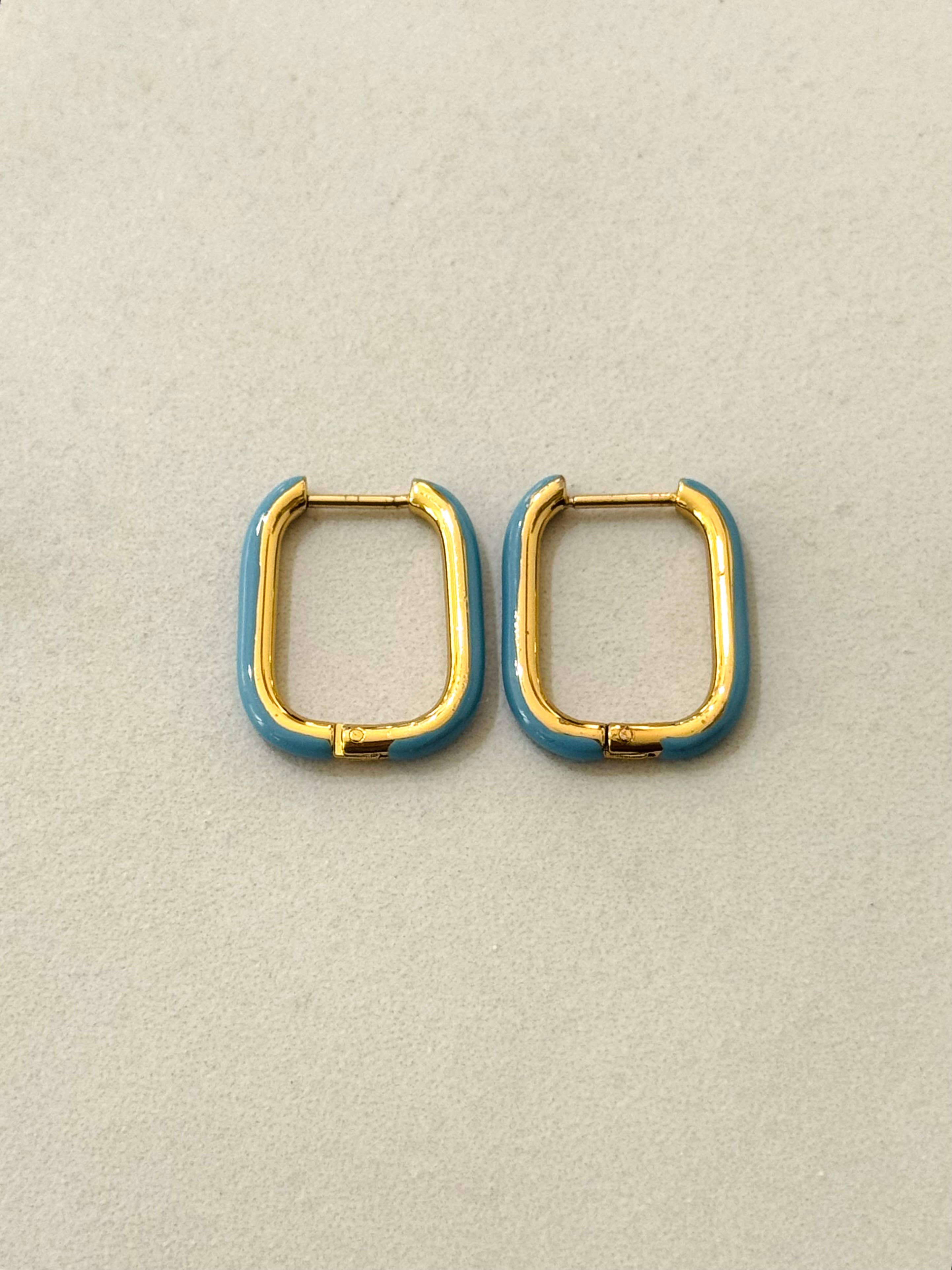 Cassette Barcelona - Wholesale Hoop Earrings - Colorful Rectangular Stainless Steel Earrings2