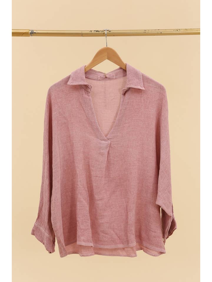 LÉA & LUC - Wholesale Tunic - Women's - Blouse in 50% linen 50% cotton REF. 100703