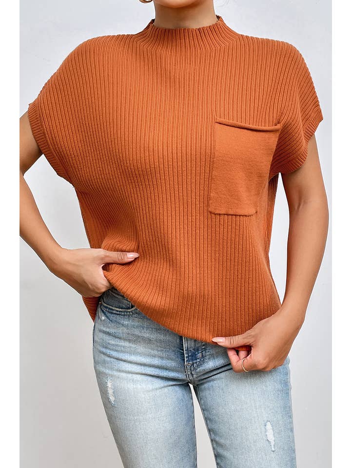 Aapparella - Wholesale Knit Sweater - Women's - Chic Ribbed Mock Neck Knit Sweater | S-2XL