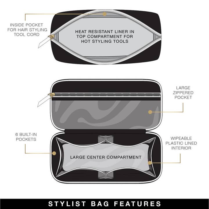 PurseN (new) - Venta al por mayor Neceser - Mujer - Bolso de Viaje Estilista - Acolchado Perla6