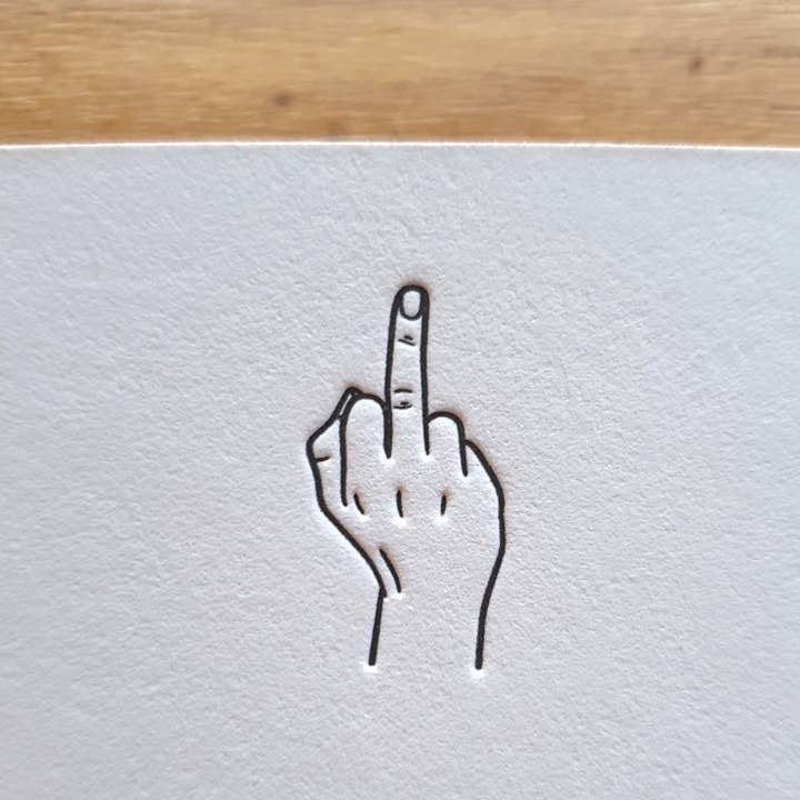 Middle Finger F*ck You Letterpress Printed Notecard for wholesale by THE 961 COLLECTIVE