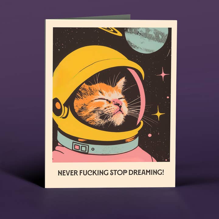 OffensiveDelightful - Wholesale Everyday Greeting Card - SPACECAT DREAMING funny card
