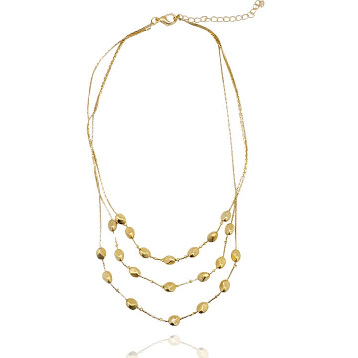 Collier ras du cou perlé plaqué or N2002 pour la vente par Niv Jewelry