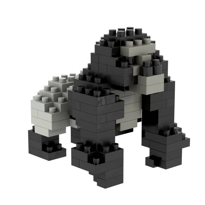 Toysmith - Wholesale Toy Set - Kids - Brixies Small Zip Bag Silverback Gorilla1