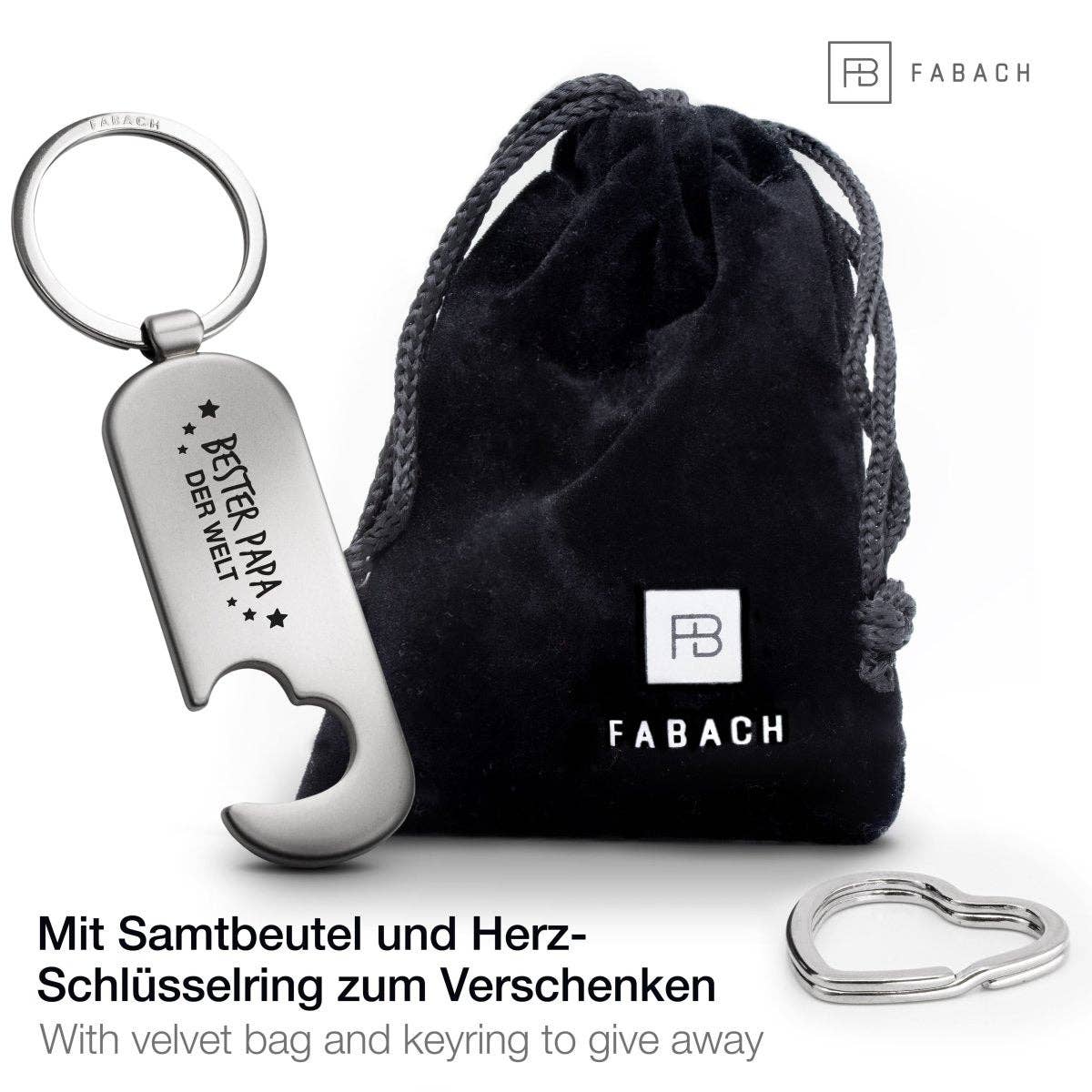 FABACH – Die Schlüsselanhänger-Schmiede - Vendita all'ingrosso Portachiavi - Uomo - Portachiavi con apribottiglie « Bester Papa der Welt »3
