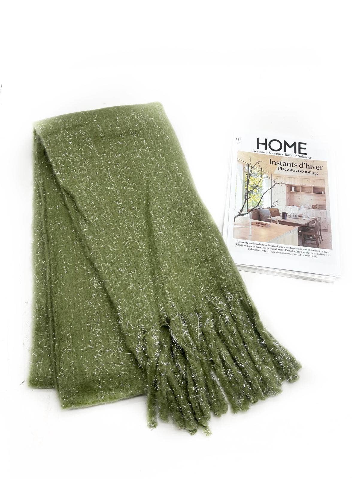 LINETA – Großhandel Schal – Damen – HH-336 Einfarbiger Schal mit großen Fransen und Lurex7